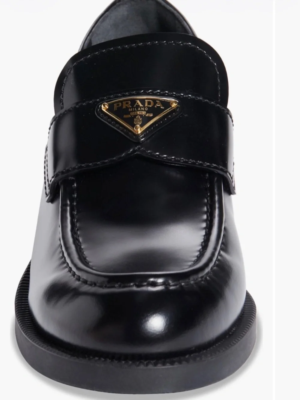 Prada Triangle Logo Patent Leather Loafer